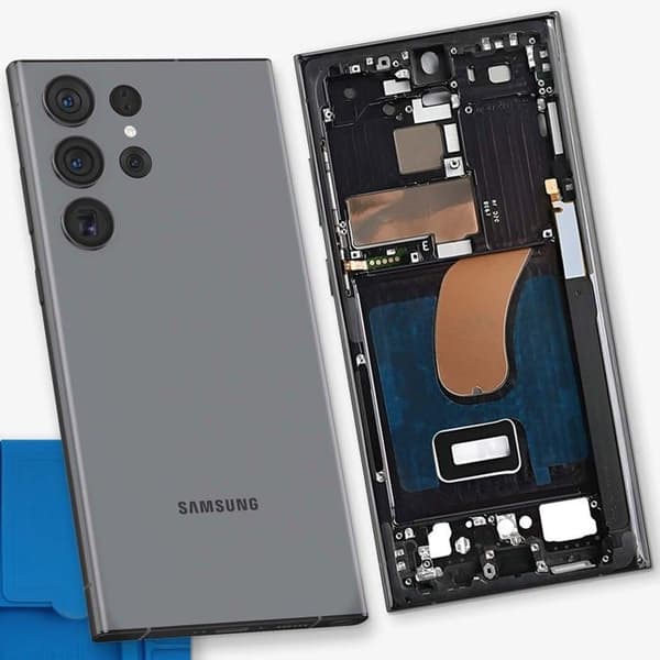 Erstatningscentralchassis til Samsung Galaxy S23 Ultra Grå Grå