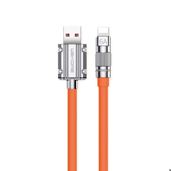 Forbindelseskabel - WEKOME - WDC-186 - USB-A til Lightning - 1 m - Orange Orange