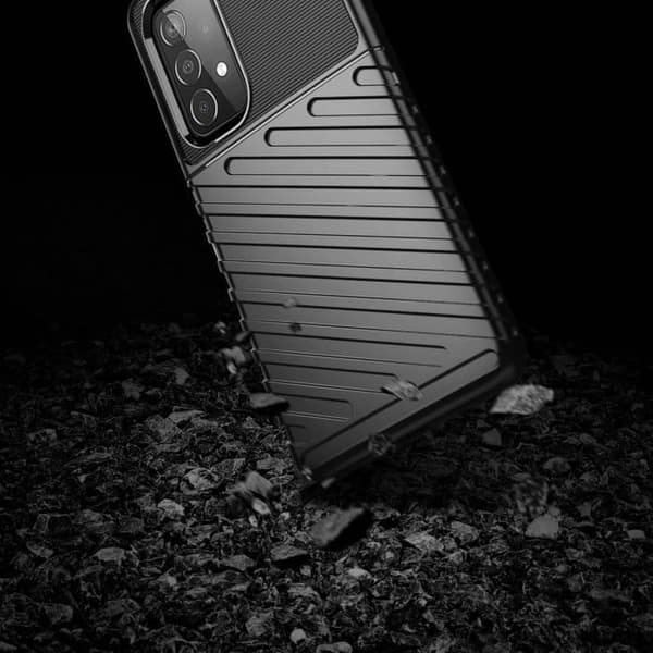 Coque - Thunder - Galaxy A52/A52s - Forstærket Beskyttelse - Silikone Gel - Sort Svart