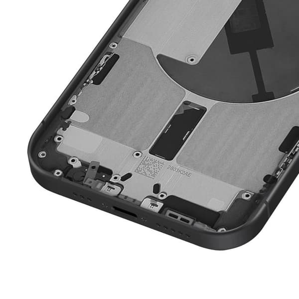 Batteri Cache för iPhone 15 Pro med Förmonterad Chassi och Svart MagSafe Modul Svart