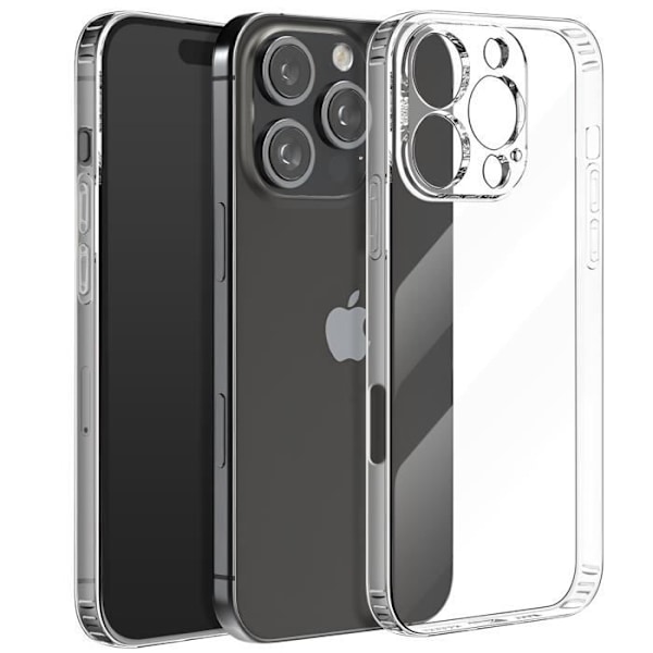 Silikonikotelo iPhone 16 Prolle, paksuus 1,5 mm suojattu kamera läpinäkyvä Transparent