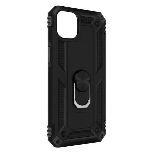 Coque til iPhone 15 Plus - AVIZAR - ArmoRing - Stødabsorberende - Drejelig Ring - Magnetisk Svart