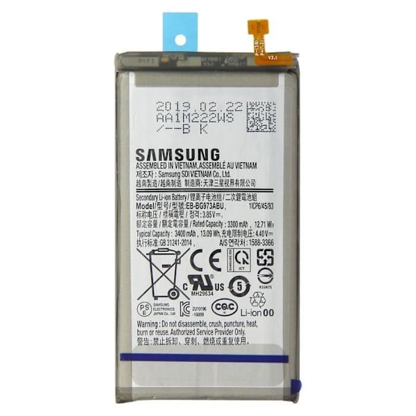 Internt batteri Samsung Galaxy S10 3400 mAh Original Svart