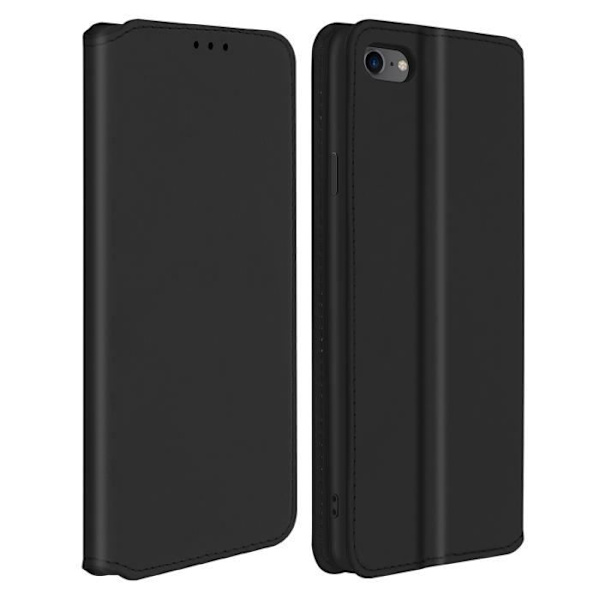 iPhone SE 2020 / 8 / 7 Etui Folio Wallet Cover Sort Stander Funktion Sort Svart
