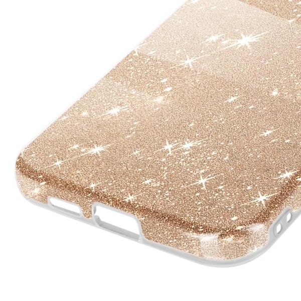 Samsung Galaxy S24 Plus Fodral - AVIZAR - Glitterfodral - Guldglitter - Halvstyvt silikon Gul