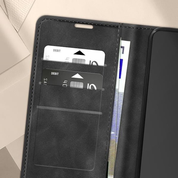 Kotelo Xiaomi Redmi Note 13 Prolle - AVIZAR - Pehmeä kansi - Musta - Lompakko- ja videotuki Svart