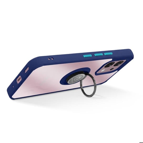 Cover til Oppo A6 Pro med magnetisk ring, frostet finish, blå Blå