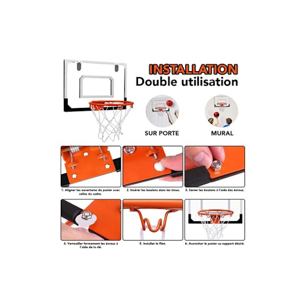 Mini basketkorg inomhus - Röd - För barn - Dörrhängare ingår Flerfärgad