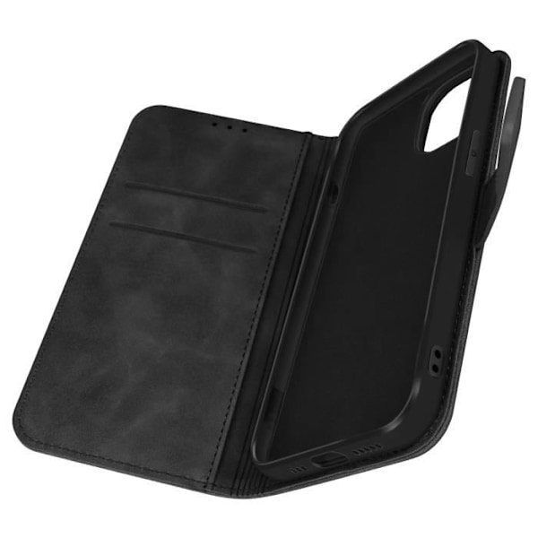 iPhone 13 - Forcell - Tender Book - Samettiefekti - Musta - Lompakkotuki Videolle Svart