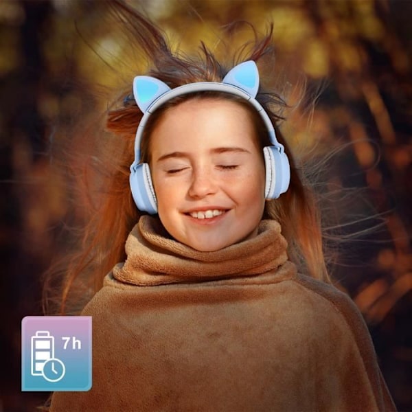 Bluetooth-hovedtelefoner Design Cat Ears Light Animation 12h - Lilla