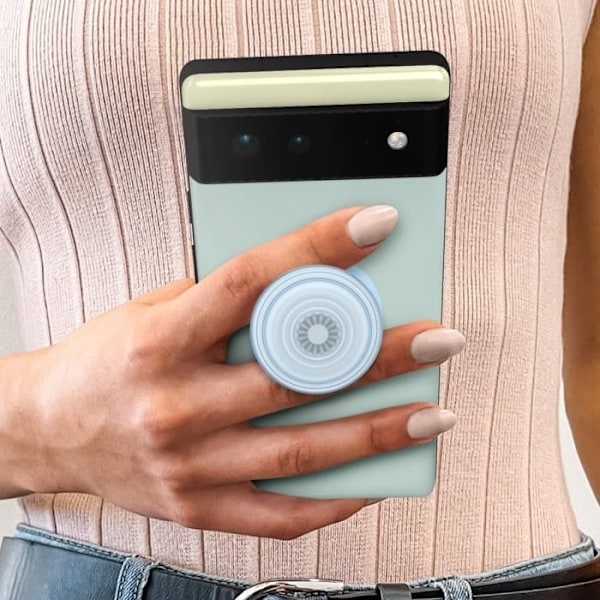 Telefonaccessoar - POPSOCKETS - PopGrip - Blå Genomskinlig - Video Stöd - Utbytbart PopTop genomskinlig blå