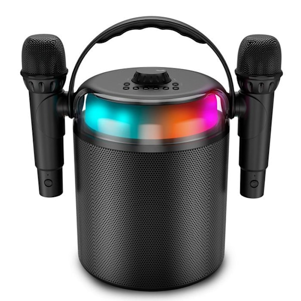 Karaoke Højttaler - Ledwood - PLAYKARAOKE - 120W - Bluetooth 5.1 - 2 Trådløse Mikrofoner