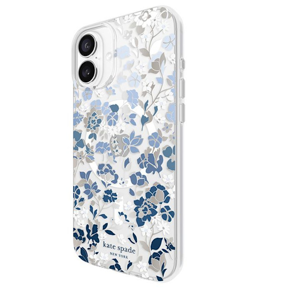 iPhone 16 Plus-fodral - Flowerbed Blue - Kate Spade New York Protective Gems MagSafe Blomsterbädd Blå