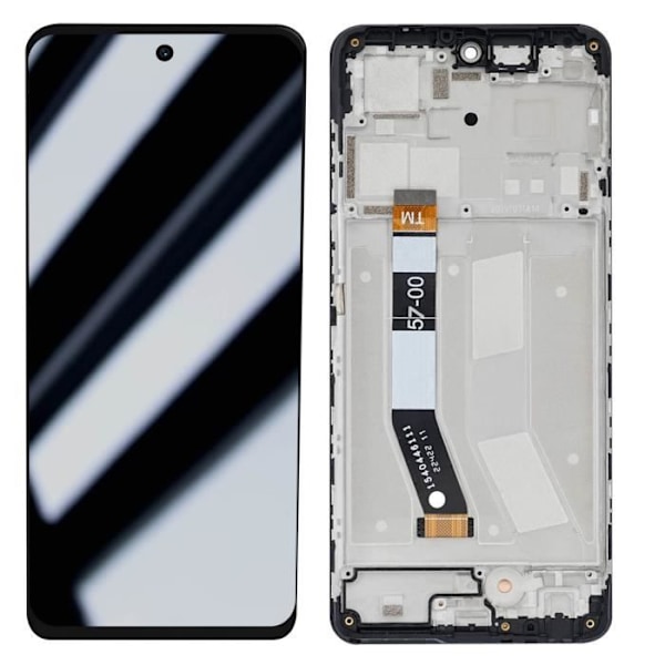 Komplet blok til Motorola G73 5G LCD-skærm + berøringsglas og sort chassis Svart