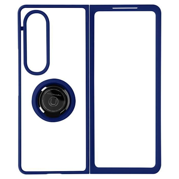 Cover til Galaxy Z Fold 4 - AVIZAR - Bi-materiale - Metal Ring - Video Stand - Blå