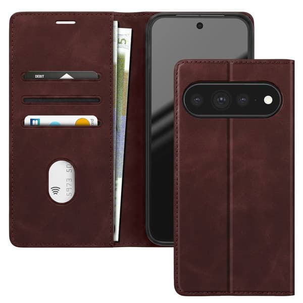 Plånboksfodral för Google Pixel 11 Pro XL Mockaeffekt med Stöd Bordeaux Röd