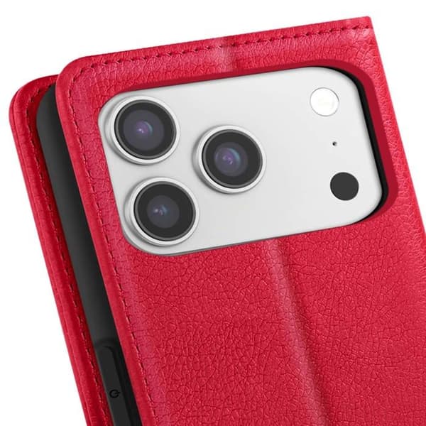 Plånboksfodral för iPhone 17 Pro Chesterfield-serien med Stödfunktion Röd Röd