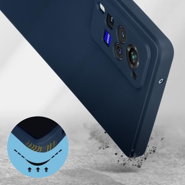 Vivo X60 Pro Case Pehmeä Silikoni Hieno Pehmeä Kosketusviimeistely Keskiyönsininen