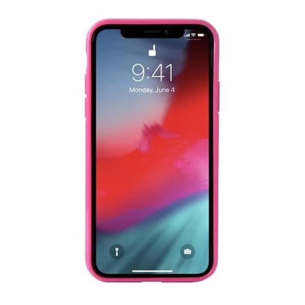Coque - Puro Glam - Leopard - Blød - TPU - Kompatibel med iPhone Xs/X sort, lyserød