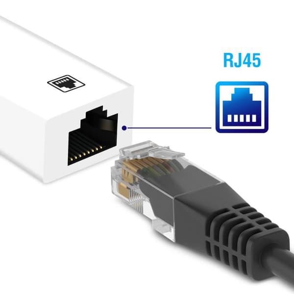 Ethernetadapter RJ45 - Apple - iPhone - Hastighet 10-100 Mbps - Plug and Play - Kompakt