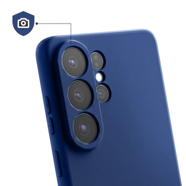 Silicone Soft-Touch Cover til Galaxy S26 Ultra med Blå Mikrofiberforing Blå