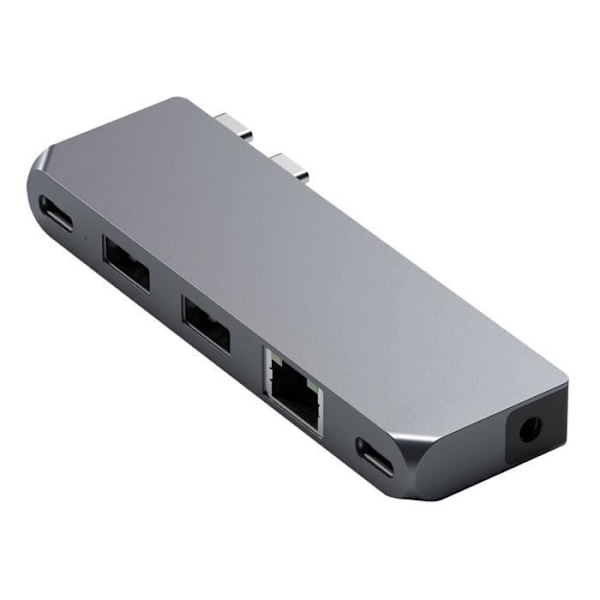 Keskitin MacBookille USB C - USB-C PD, Ethernet, 2 USB + USB-C, Jack Satechi Grey