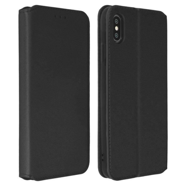 iPhone XS Max cover - MÆRKE - Folio etui - Øko-læder - Sort - Støttefunktion Svart