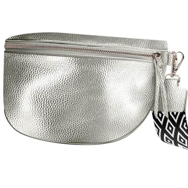 Crossbody bältesväska - GALLANTRY - Luna - Grå - Syntet - Dragkedja Grå