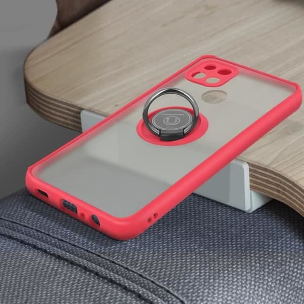 Coque - Oppo - A15 - Bi-material - Metallring - Videostöd Röd