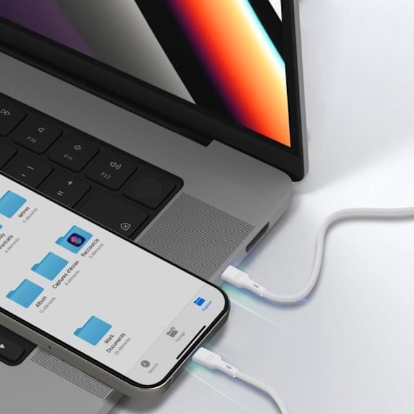 Lataus- ja synkronointikaapeli - Blue Star - USB C Lightningiin - 27W - 1 metri - Valkoinen Vit