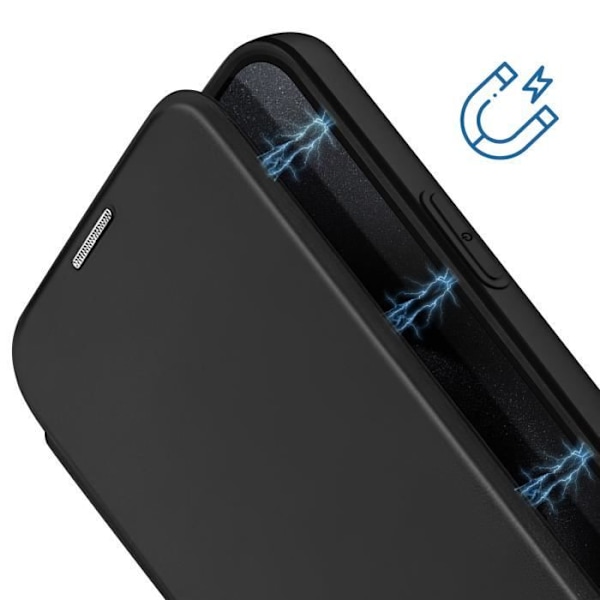 iPhone 15 Pro - Force Case - MagSafe kotelo - 2m iskunkestävä - Korttipidike - Musta Svart