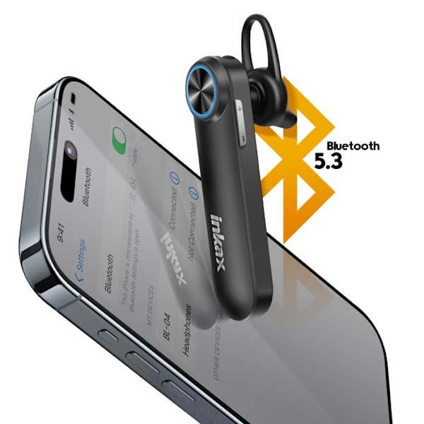 Bluetooth headset med krystalklar lyd og kontrolknapper Inkax sort Svart