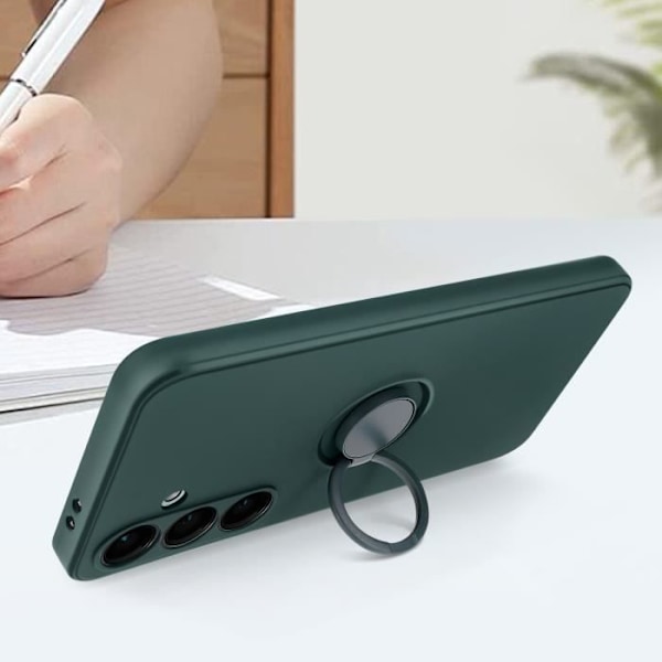 Coque för Samsung Galaxy S24 FE Ring Stöd Silikon Flexibel Grön Grön