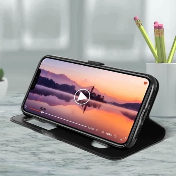 iPhone 11-case - AVIZAR - Blød Cover - Fuld Beskyttelse - Støttefunktion - Sort Svart