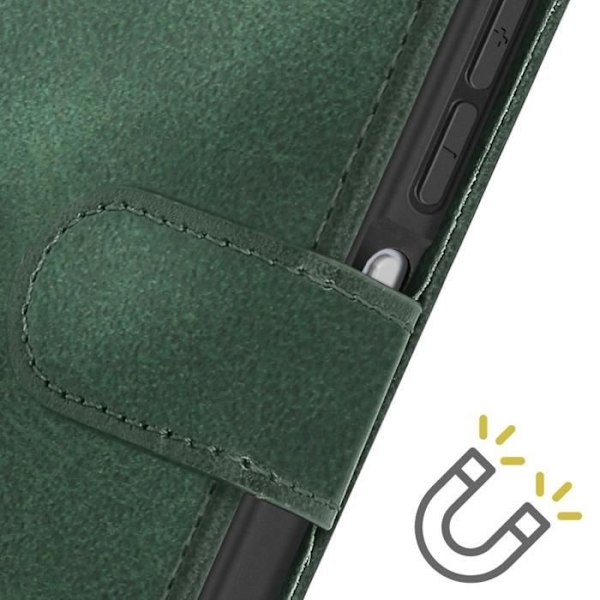 Kotelo Xiaomi Poco M6 rannehihnalle Flip Lompakkoteline Tummanvihreä