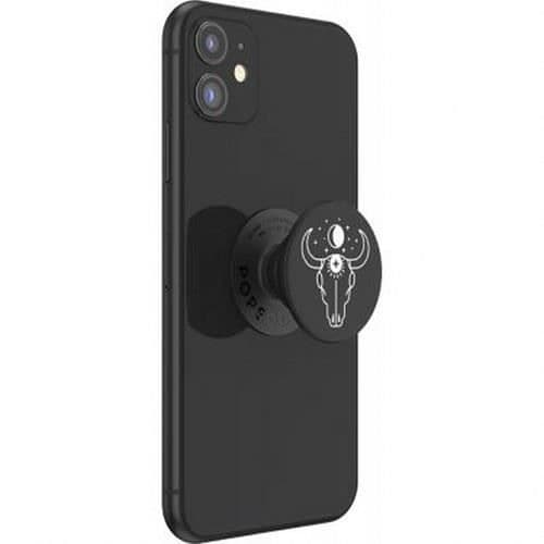 Tilbehør til Smartphone - PopSockets - Pop Grip Standard - Design Tyr og Måne - Sort - Letvægt Svart