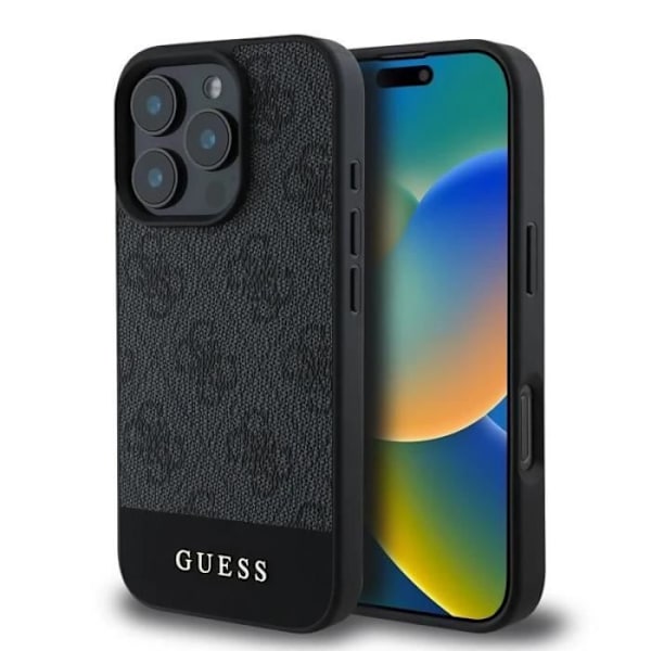 Coque - GUESS - GUHCP16XG4GLGR - iPhone 16 Pro Max - Syntetiskt läder - Överlägsen skydd Svart