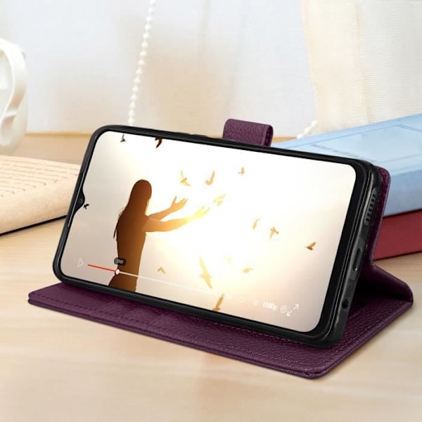 Samsung Galaxy A13 Suojakuori - AVIZAR - Videotelineen lompakon kansi - Violetti - Jäykkä - Synteettinen - Aikuisille Lila