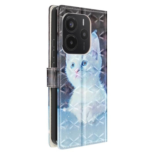 Étui för Xiaomi Redmi Note 14 5G Videostöd Vit / Svart Svart