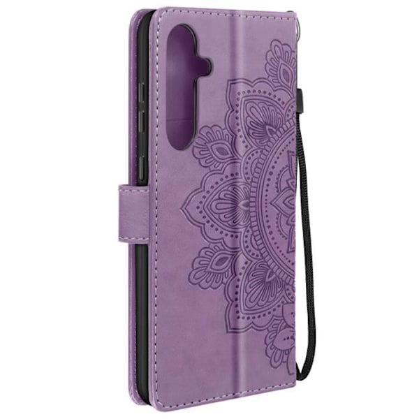Mandala Flowers plånboksfodral till Samsung Galaxy A35 5G - AVIZAR - Lila - Halvstyv - Flik Lila
