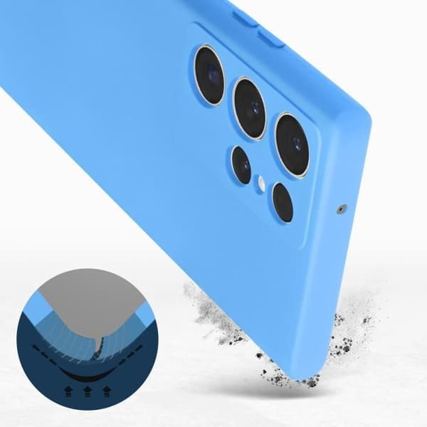 Coque - Snabbt skydd - Samsung Galaxy S23 Ultra - Semi-styv - Silikon - Blå Blå