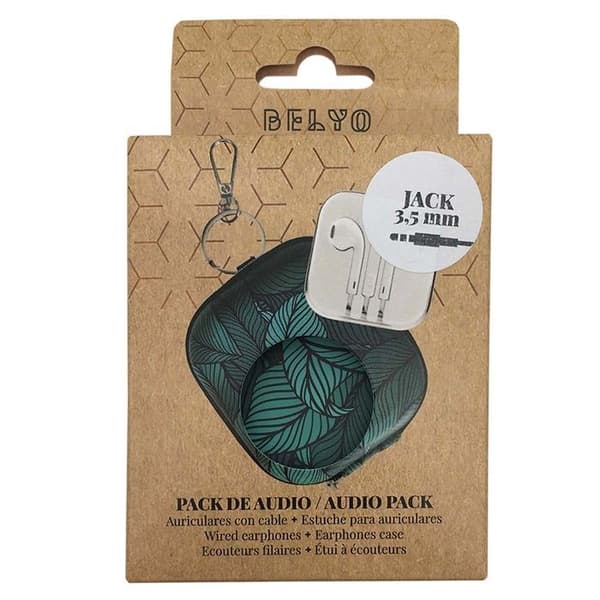 In-ear hörlurar - WONDEE - Hård etui pack - Jack 3,5 mm - Trådad - Stötsäker (vit) Vit