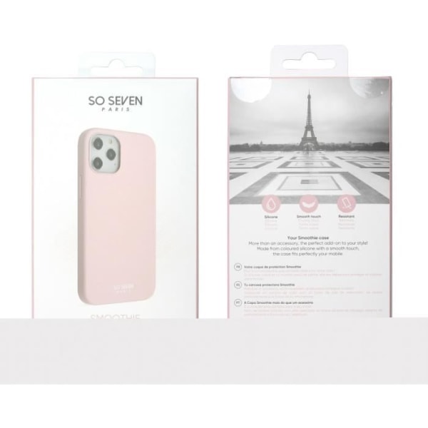 SO SEVEN Powder Pink Smoothie-etui: Apple iPhone 12 / 12 Pro Puderrosa