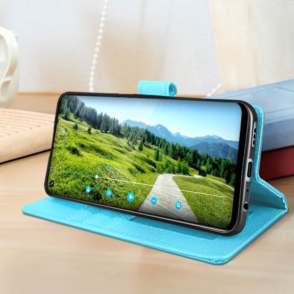 Cover Realme 9i, Oppo A76 og Oppo A96 Flip Wallet Stand Video blå blå