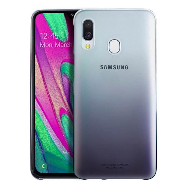 Beskyttelsesskal - Samsung - Galaxy A40 - Hård - Gradient - Sort og Transparent Svart och klar
