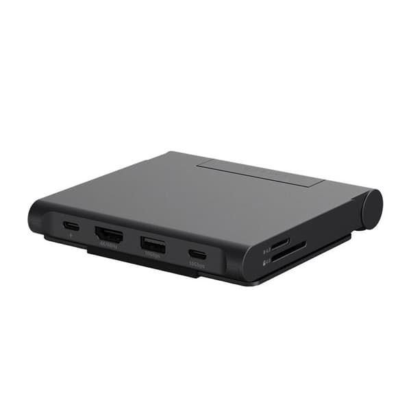 Stöd för surfplatta - SATECHI - Fällbart stativ med USB-C-hubb - 4K HDMI-utgång - SD-kortläsare & USB - Svart