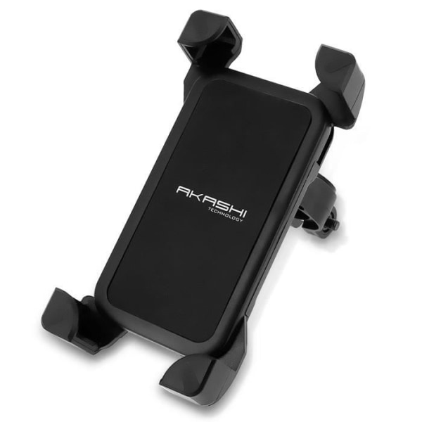Støtte til Smartphone/Phablet - Akashi - 185x95mm - Styrmontering - 360° roterbar - Sort plastik Svart