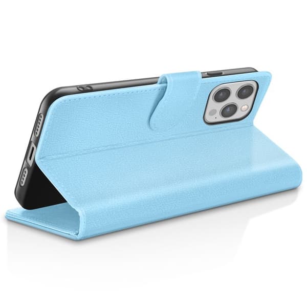 Pungetui - ZANAÉ - iPhone 12 Pro Max - Lyseblå - Video støtte - Magnetisk flap Blå
