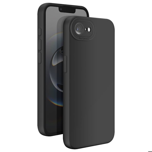 Kotelo - Silikoni - iPhone 16e - Musta - Pehmeä - Tyylikäs Svart
