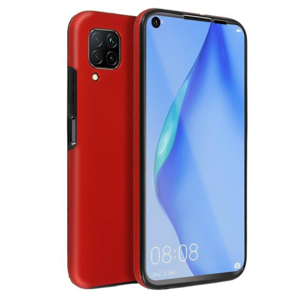 Skyddande skal - AVIZAR - Huawei P40 Lite - Hård baksida - Mjuk framsida - Röd Röd
